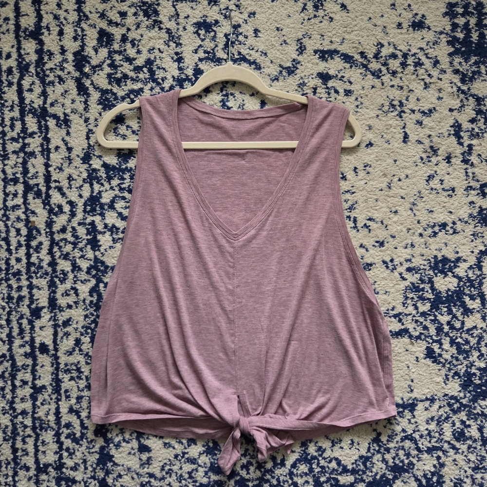 lululemon athletica Heathered Mauve Tie-Front V-Neck Tank - Picture 4 of 5